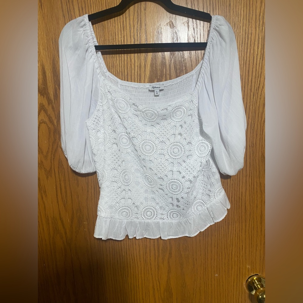 White Crochet Lace Crop Top
